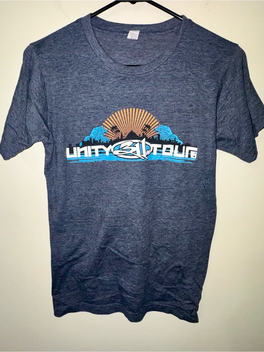 311 Unity Tour 2010 Tour Graphic Tee with Sunset City Skyline Design